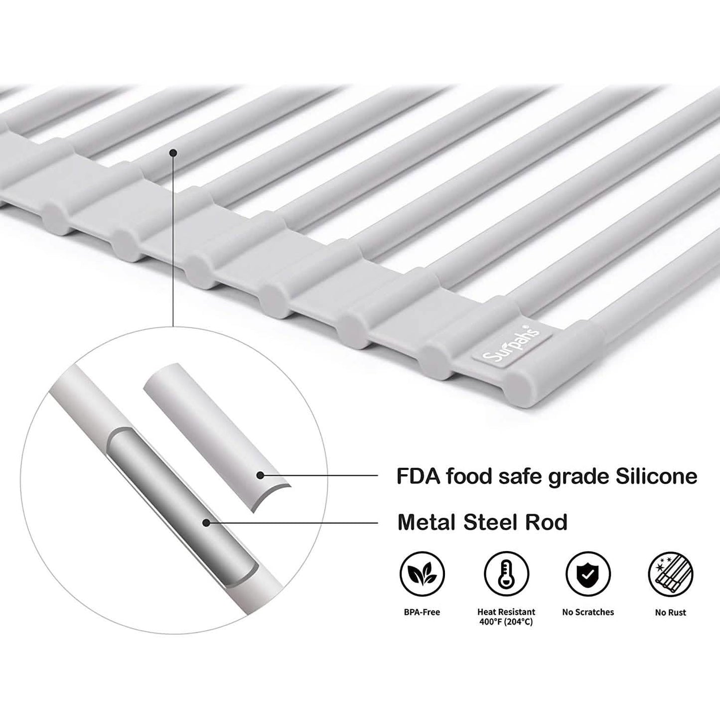 Surpahs over the Sink Multipurpose Roll-Up Dish Drying Rack