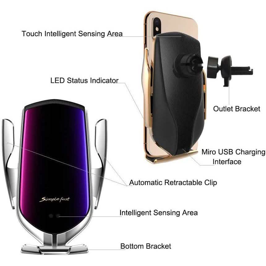 Survival-Pax Co. Smart Sensor Wireless Car Charger Mount