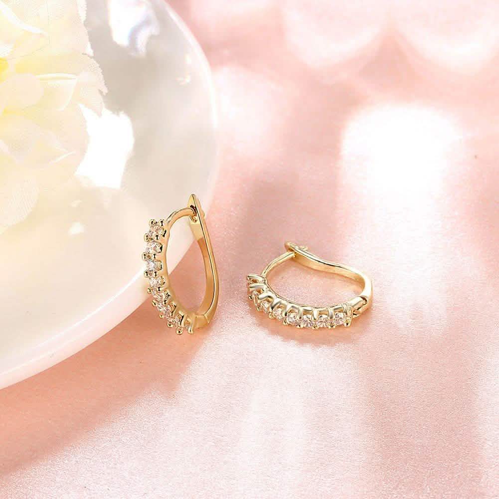 Swarovski Crystal Hoop Earrings In 18K Yellow Gold