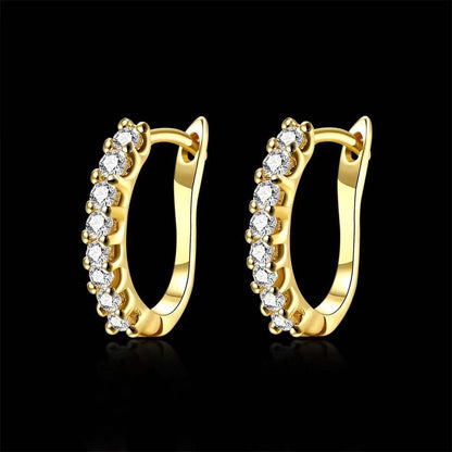 Swarovski Crystal Hoop Earrings In 18K Yellow Gold