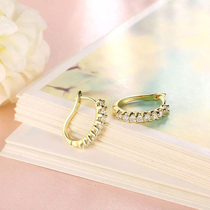 Swarovski Crystal Hoop Earrings In 18K Yellow Gold