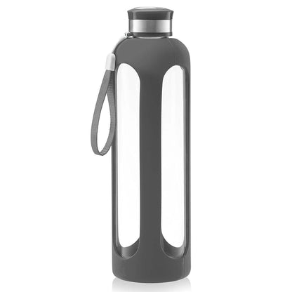 Swig Savvy Glass Water Bottles with Protective Silicone Sleeve & Stainless Steel Leak Proof Lid