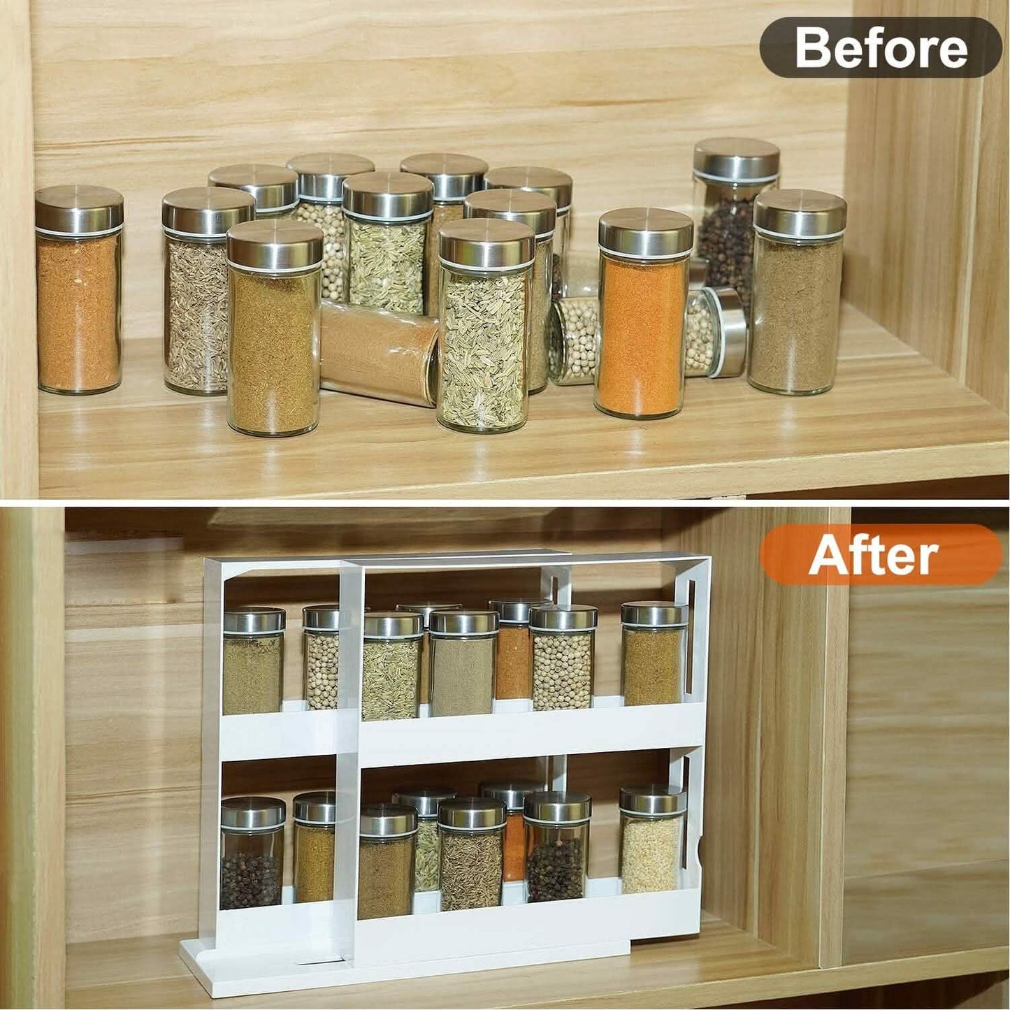 Swivel Cabinet Organizer Revolving Kitchen Rack Spice Organizer