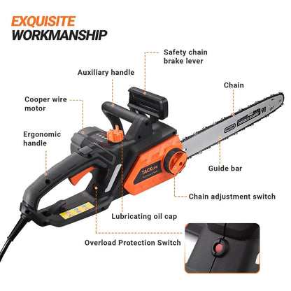 Tracklife 15 Amp Electric Corded Chainsaw