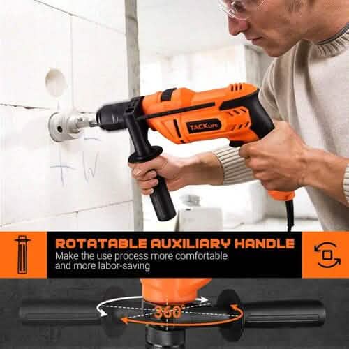 TACKLIFE 900W Corded Drill with 3000RPM Variable Speed PID05A