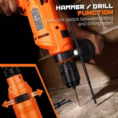 TACKLIFE 900W Corded Drill with 3000RPM Variable Speed PID05A