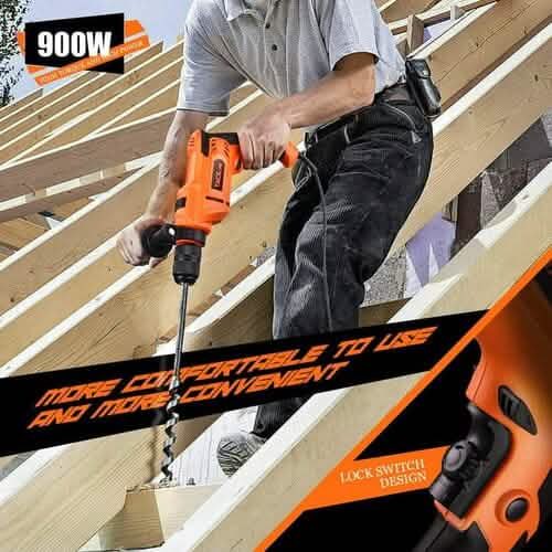TACKLIFE 900W Corded Drill with 3000RPM Variable Speed PID05A