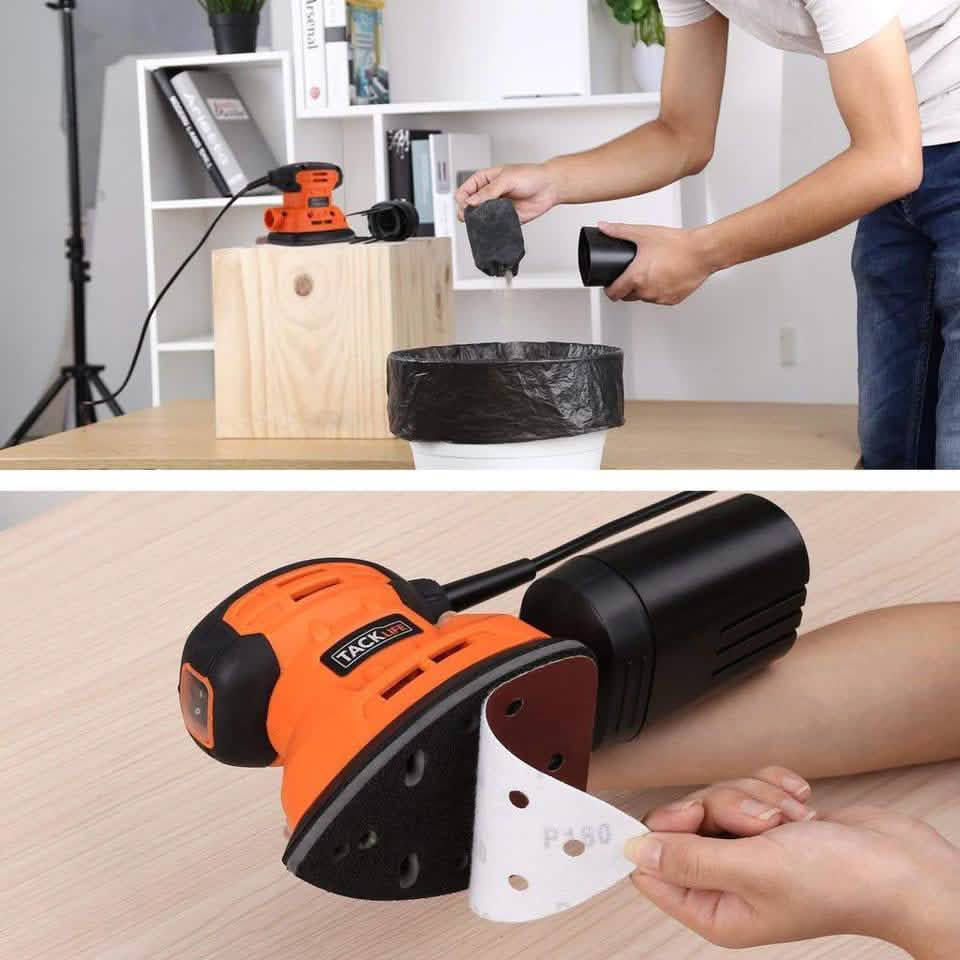 Tacklife Classic Mouse Detail Sander With 12 Pieces Sandpapers