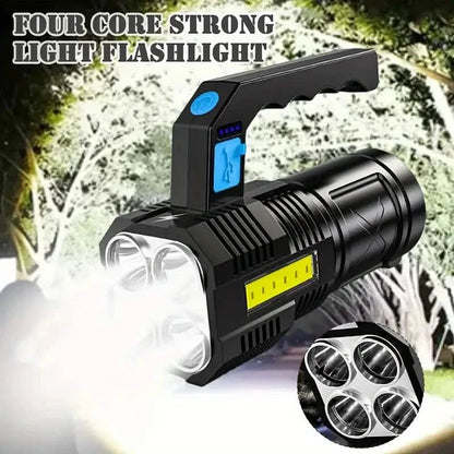 Tactical LED Flashlight, 800mAh Rechargeable Via USB, High-Power Light With 4-Mode Output