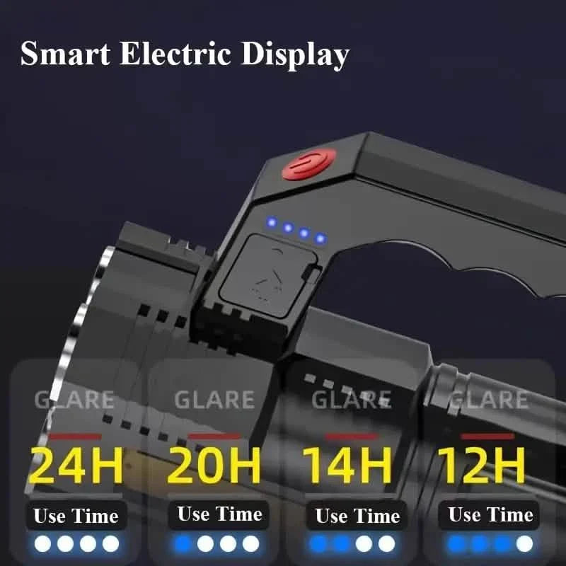 Tactical LED Flashlight, 800mAh Rechargeable Via USB, High-Power Light With 4-Mode Output