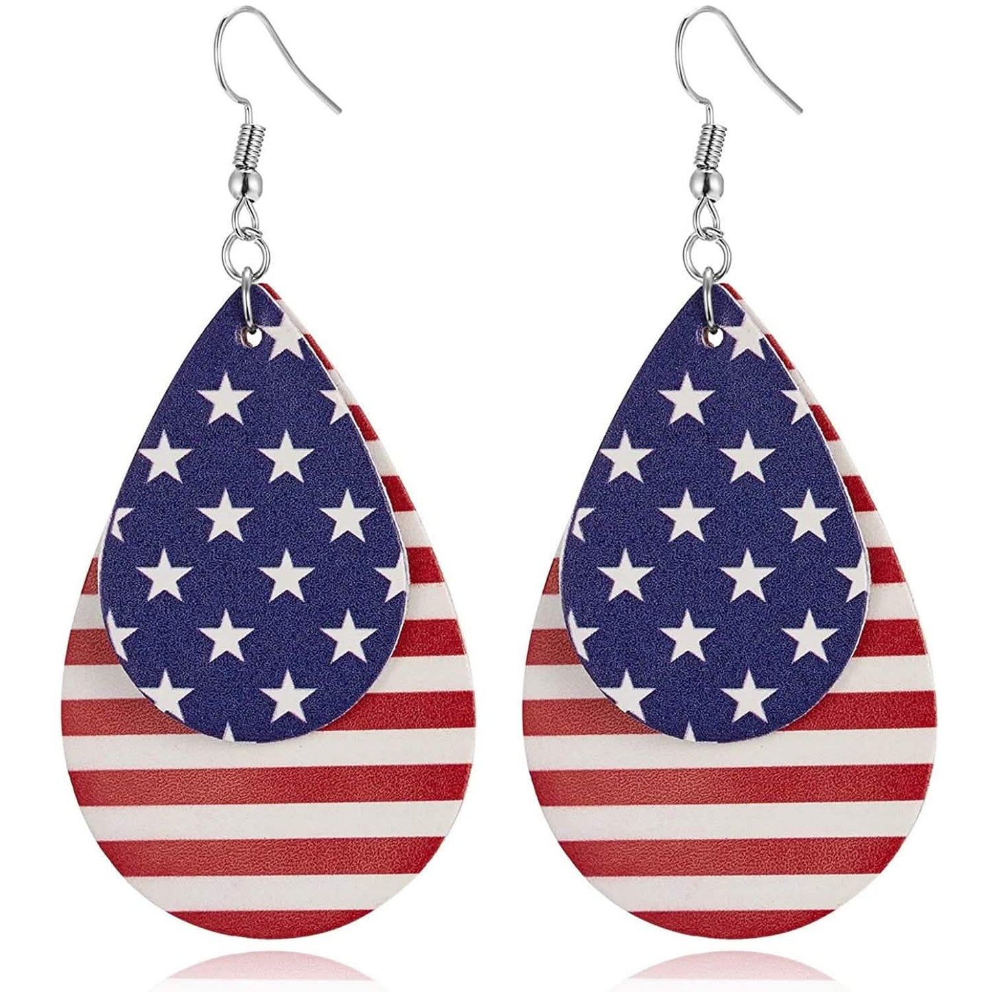 Teardrop National Flag 4th of July Dangle Earrings