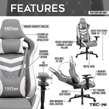 Techni Sport Ergonomic High Back Gaming Chair