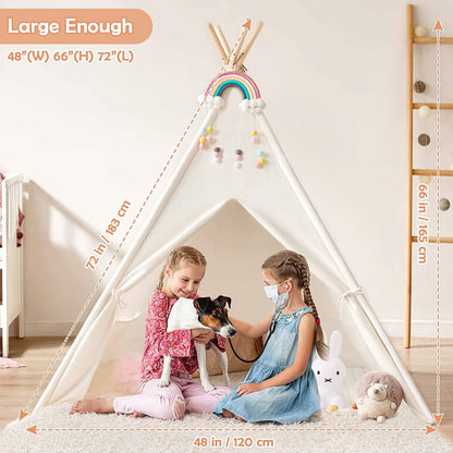Teepee Tent for Kids - Play Tent Indoor Outdoor Cotton Canvas