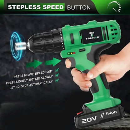 Tegatok 20V Cordless Drill Set