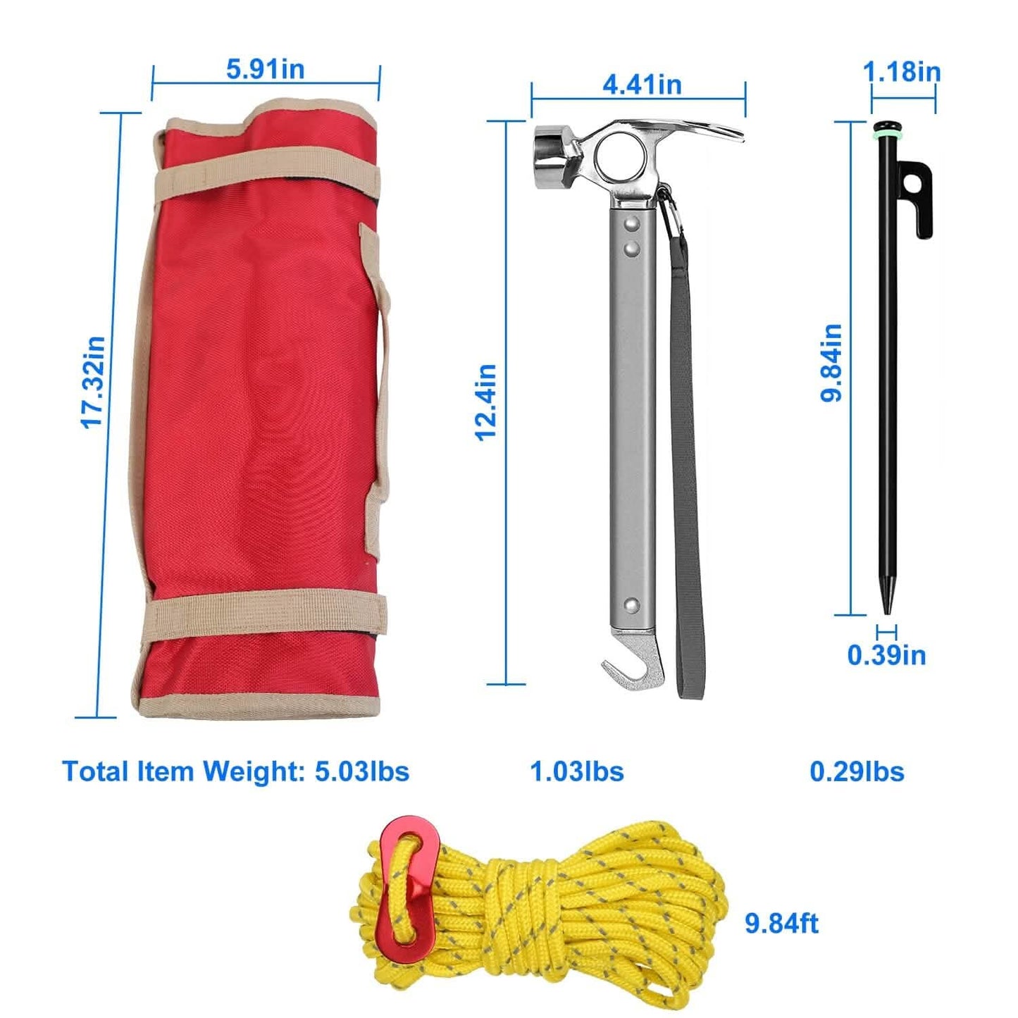Tent Stakes Camping Hammer Set