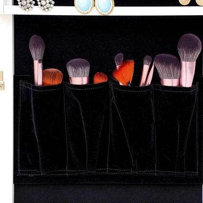 Tesmula Fashion Simple Jewelry Storage Mirror Cabinet With LED Lights