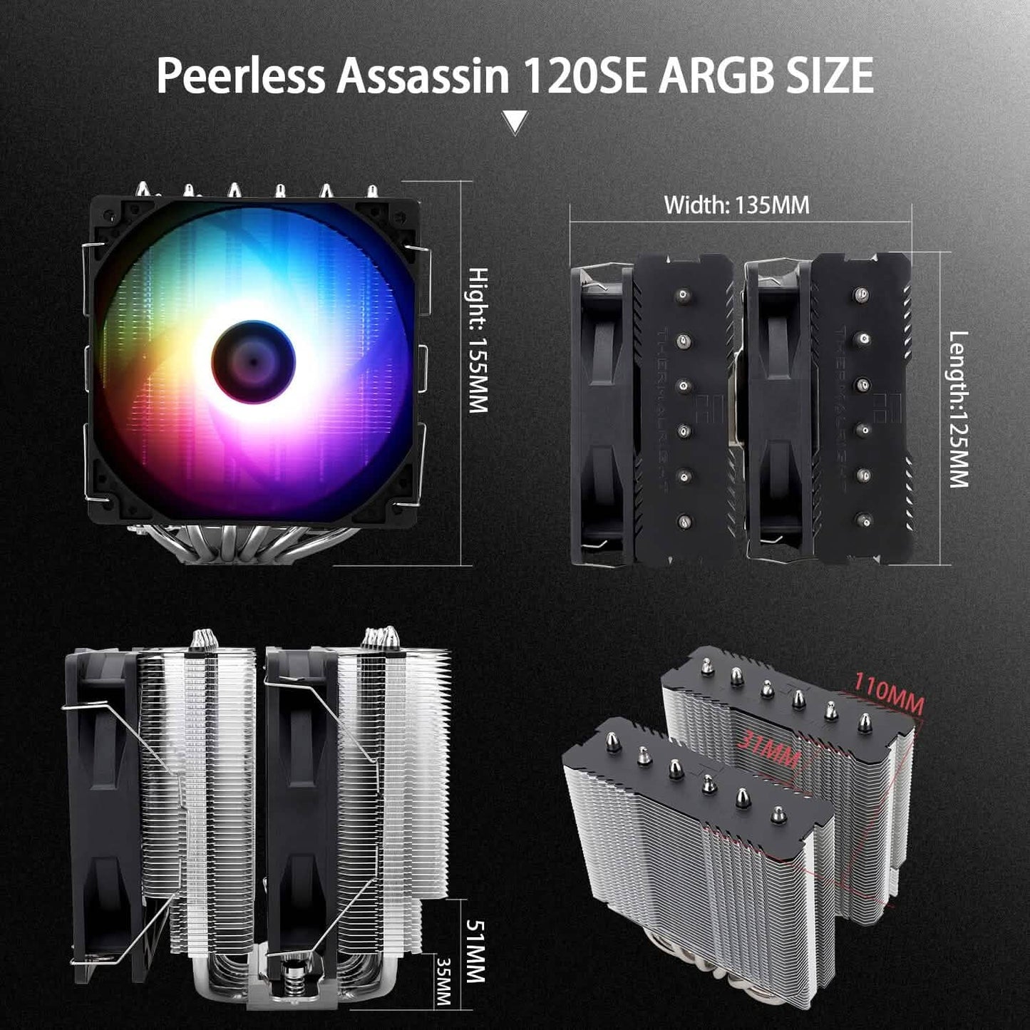 Thermalright Peerless Assassin 120 SE ARGB CPU Air Cooler  (Refurbished)