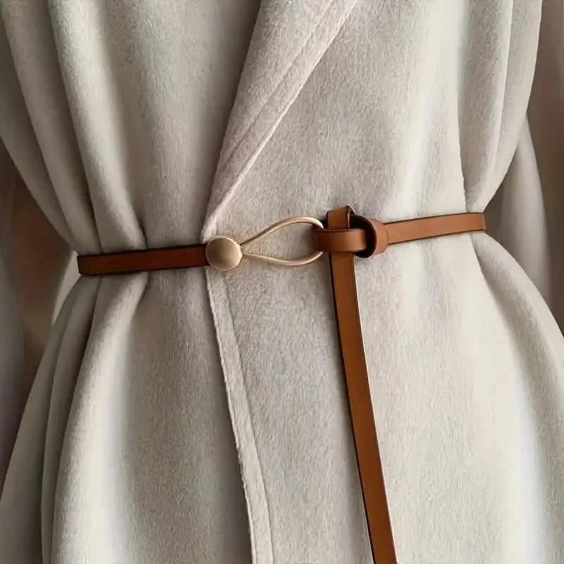 Thin Leather Belt Female Bow Leisure Belts