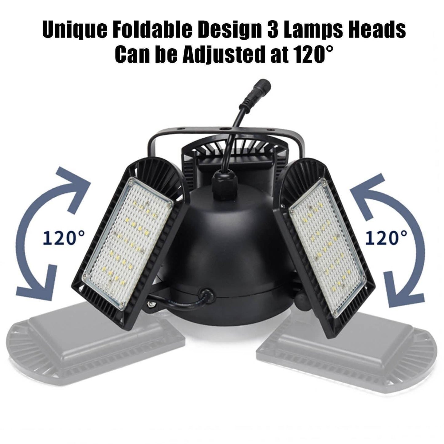 Three-Headed Adjustable LED Garage Light
