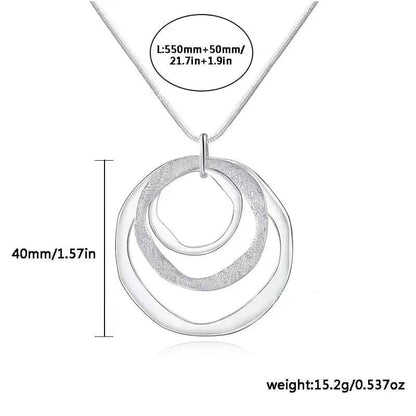 Three Rings Design Pendant Necklace