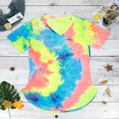 Tie-dye V-neck Tee