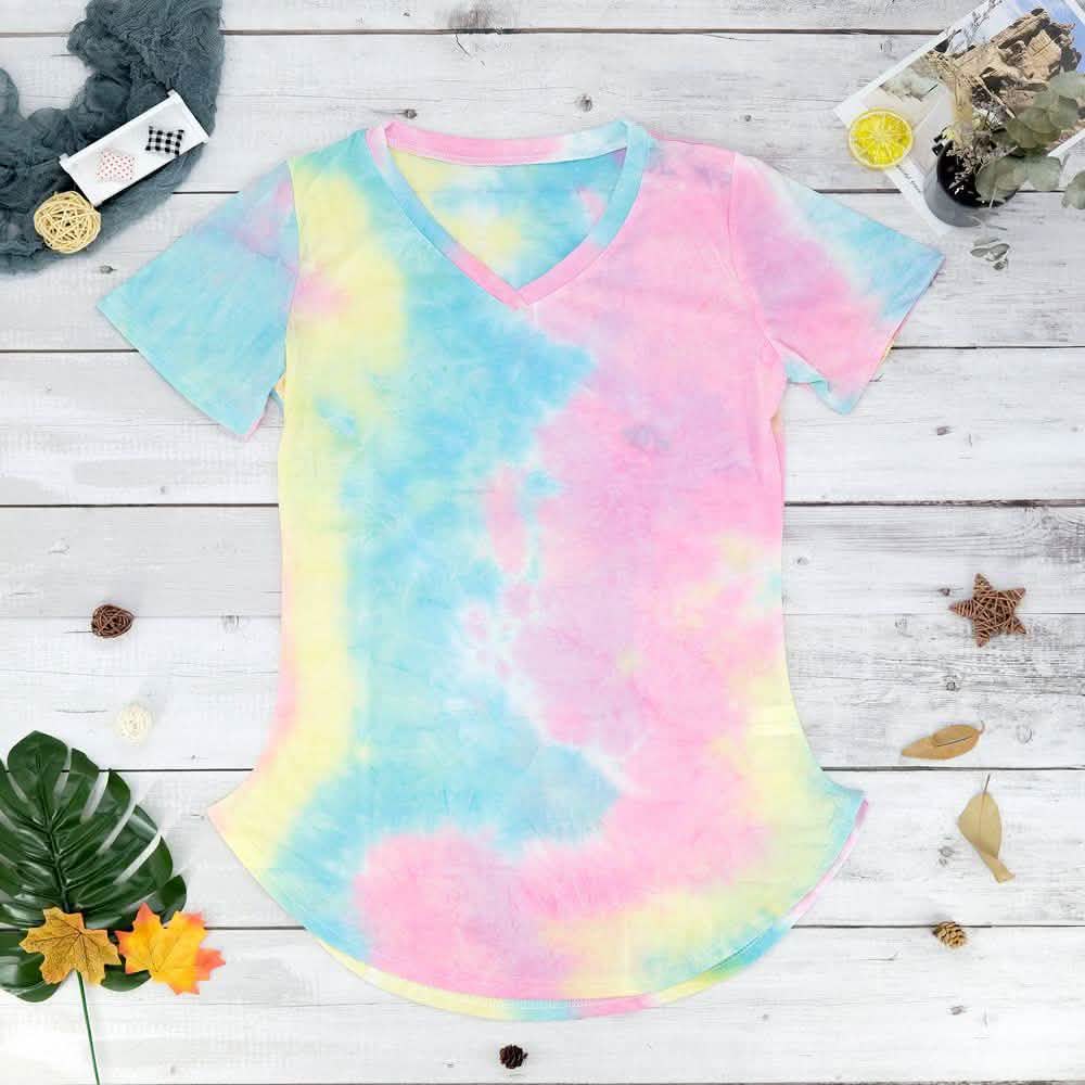 Tie-dye V-neck Tee