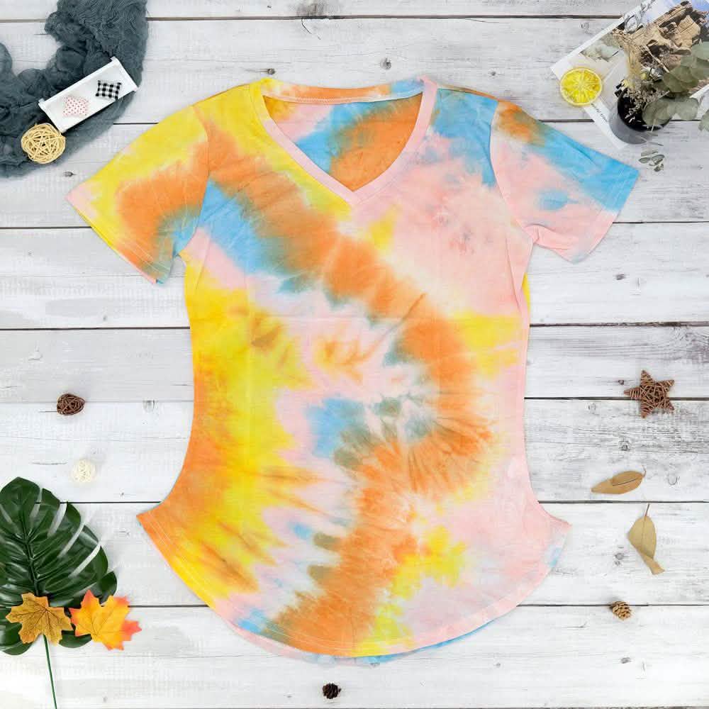 Tie-dye V-neck Tee