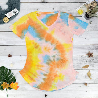 Tie-dye V-neck Tee