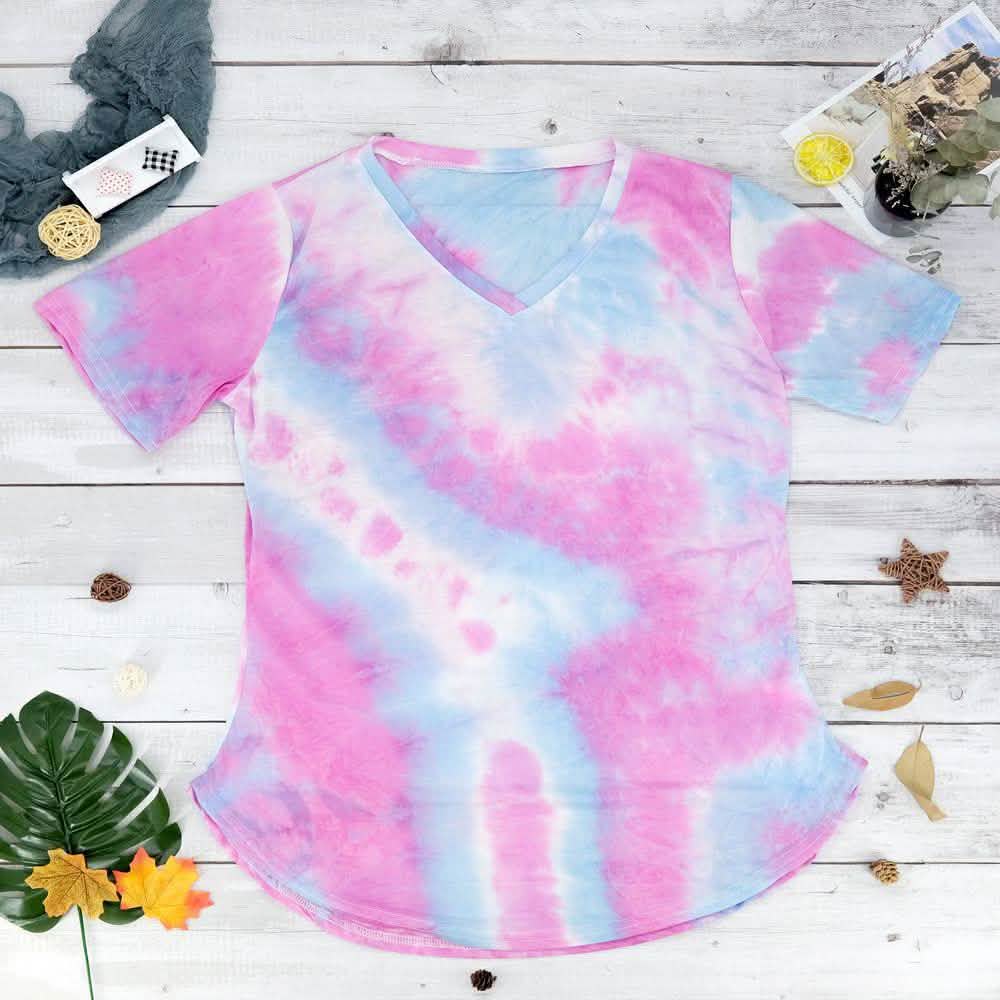 Tie-dye V-neck Tee