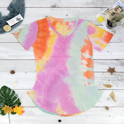 Tie-dye V-neck Tee