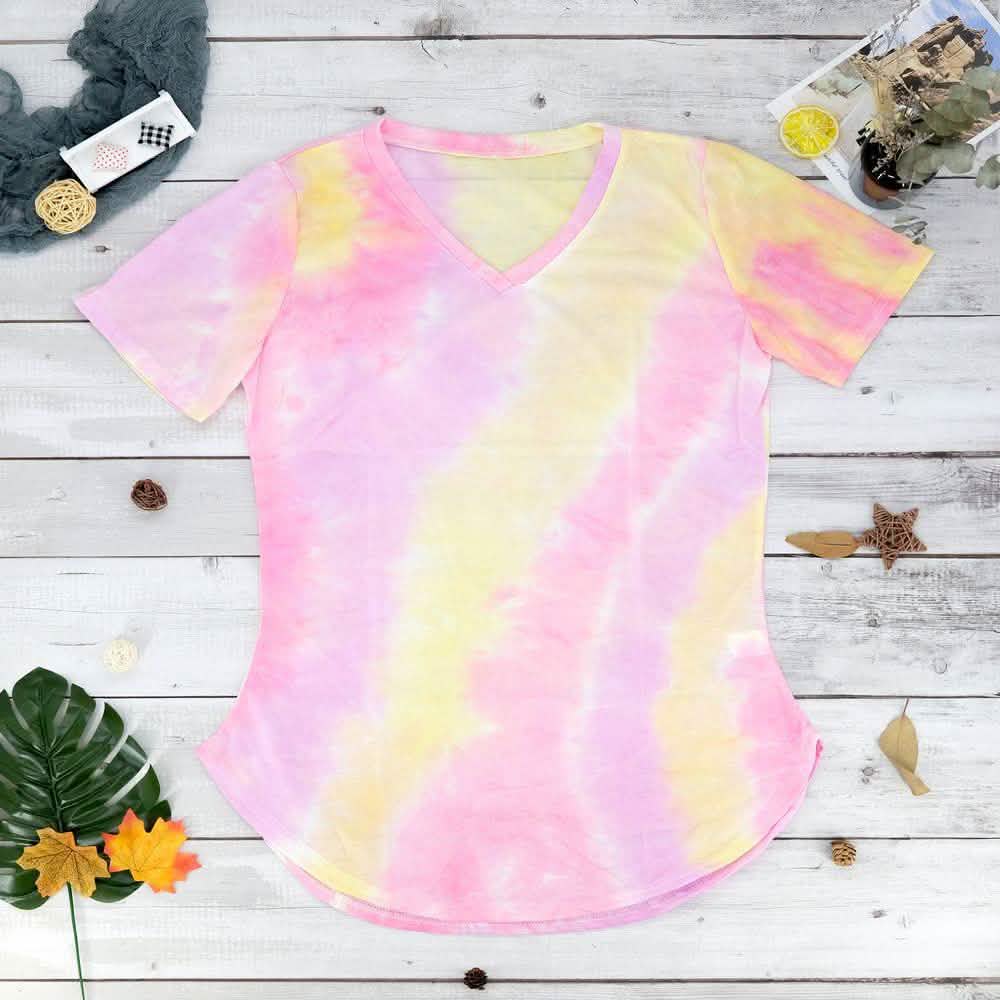 Tie-dye V-neck Tee