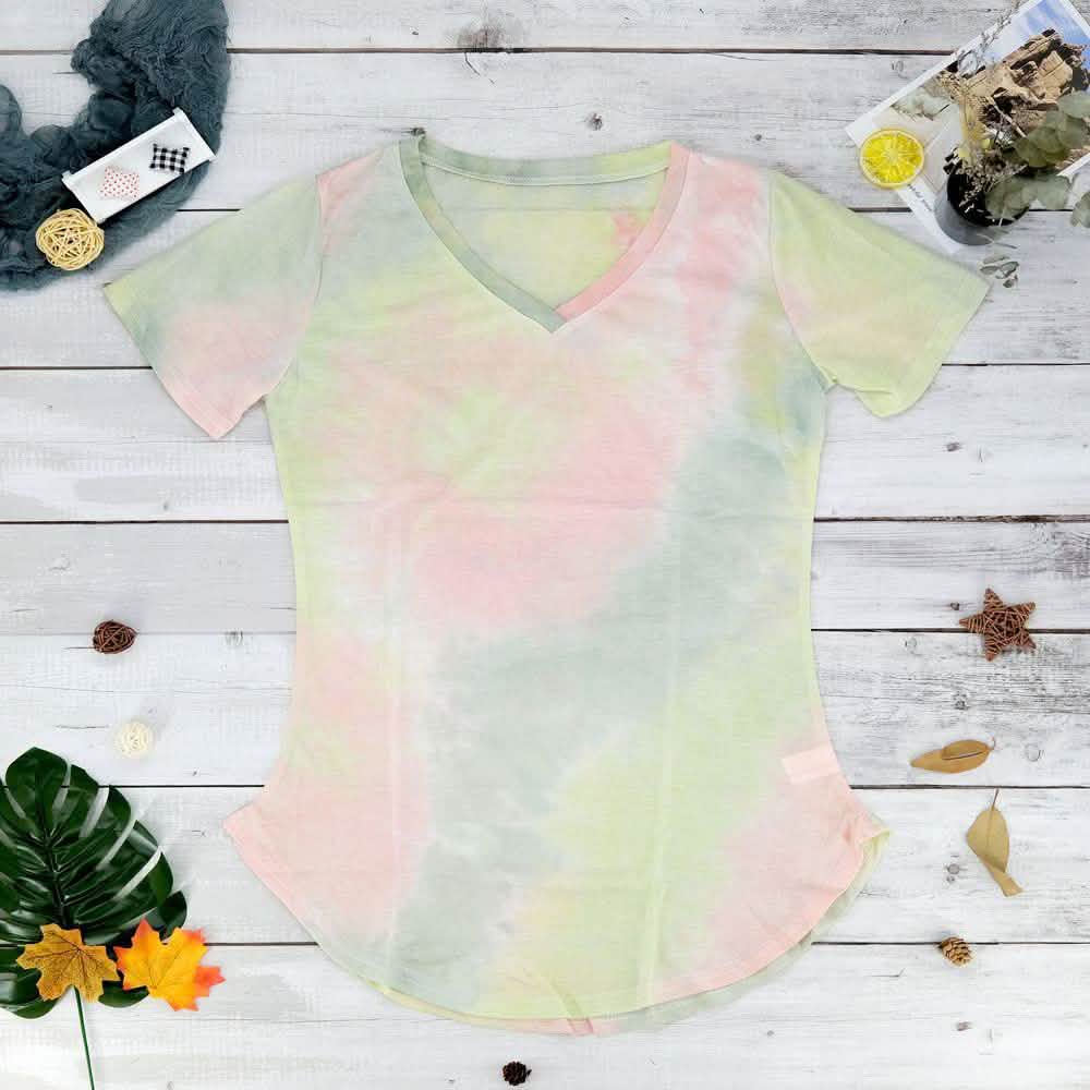 Tie-dye V-neck Tee