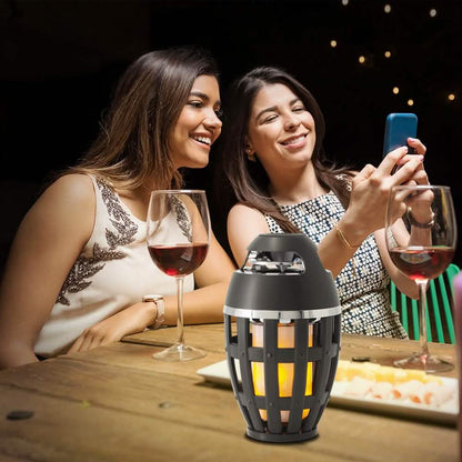 Tiki Torch Wireless Portable Stereo Speaker and Flame Table Lamp