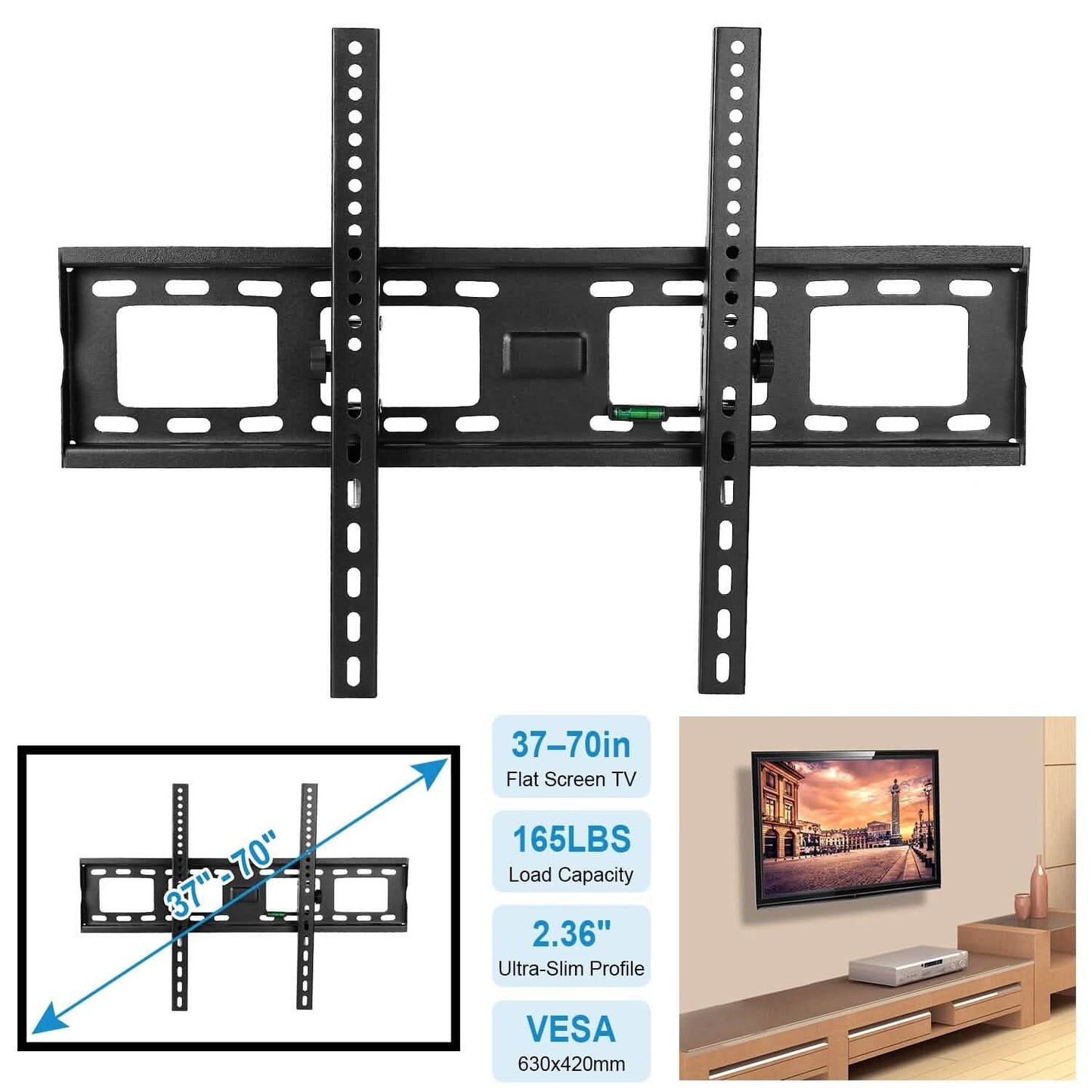 Tilt TV Wall Mount Bracket for 37"-70" LED/LCD/PLASMA Flat TV