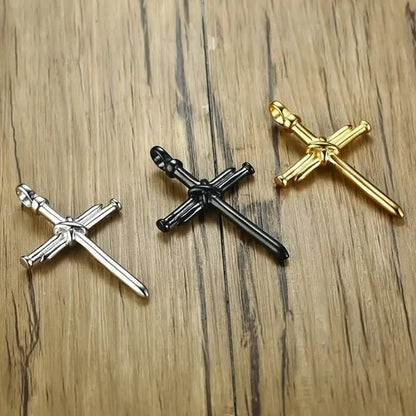 Titanium Steel Casting Steel Nails Cross Men's Pendant Punk Style