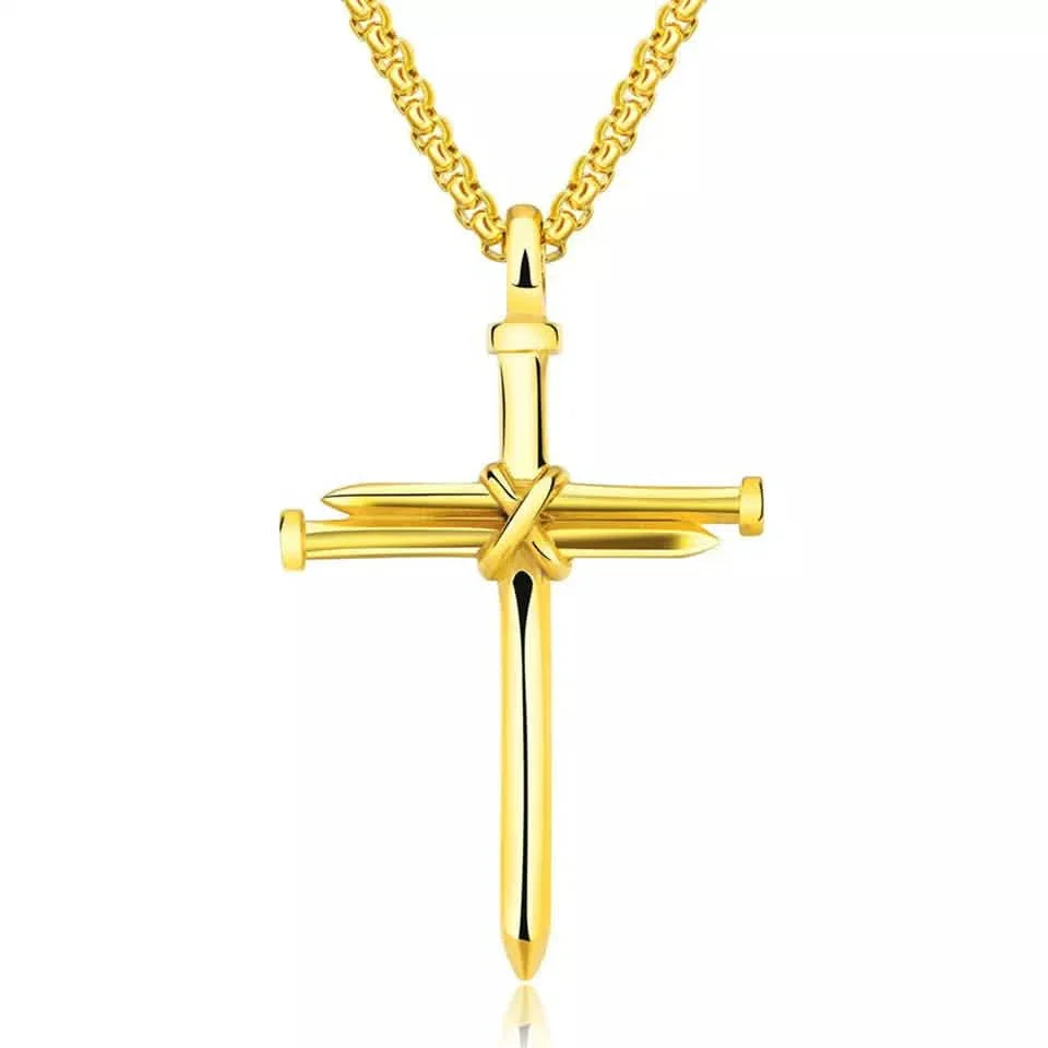 Titanium Steel Casting Steel Nails Cross Men's Pendant Punk Style