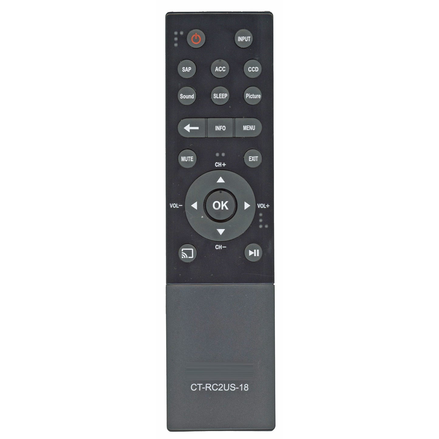 Toshiba CT-RC2US-18 CHROMECAST TV Remote Control - PK11V02360I