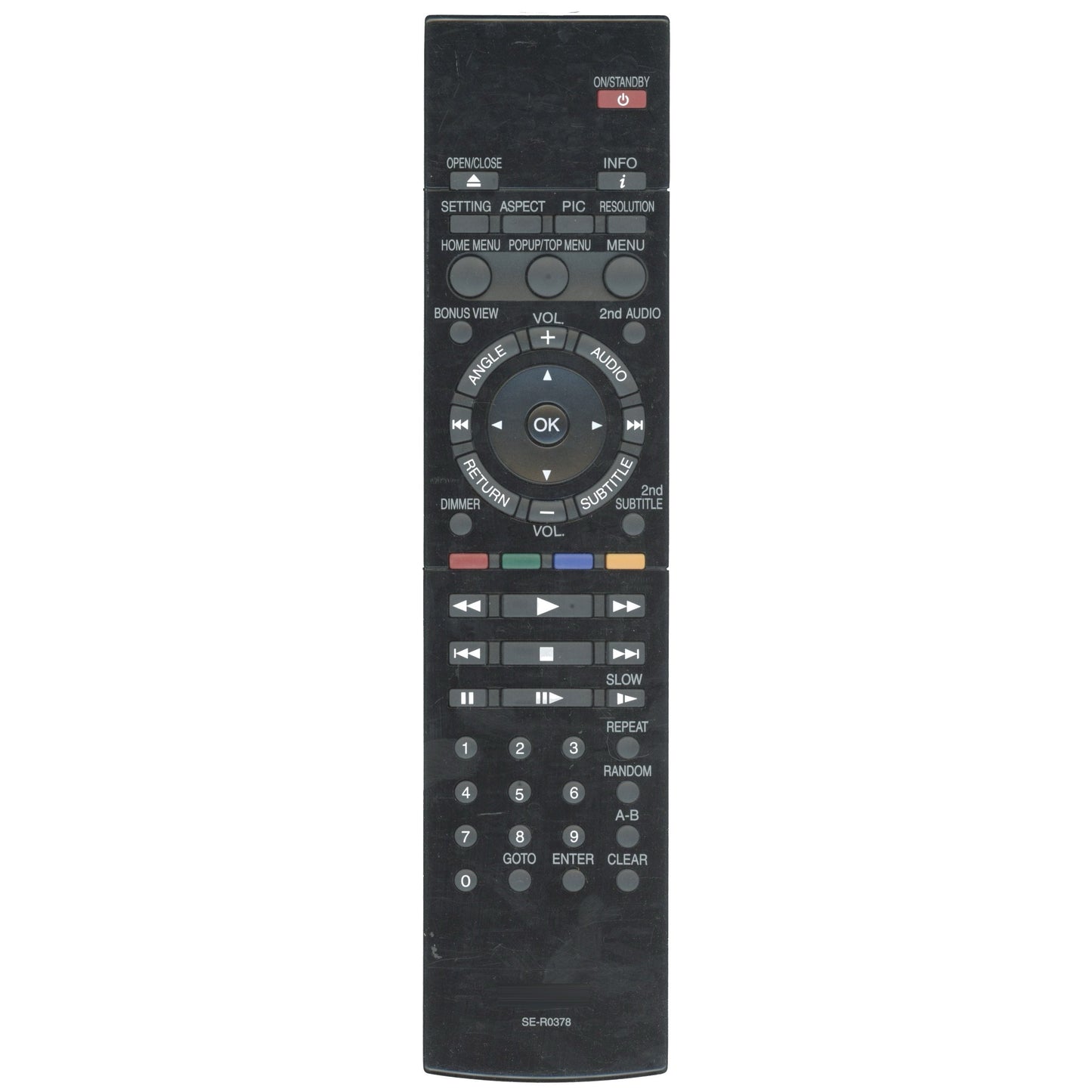 Toshiba SER0378 Blu-ray Remote Control - AH700767 SE-R0378