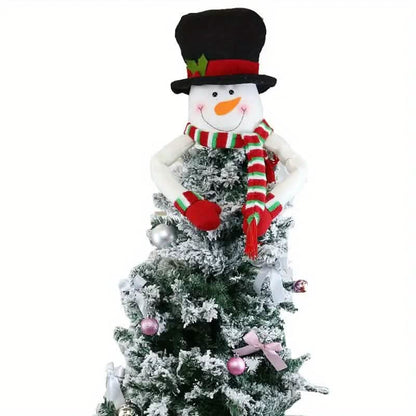 Traditional Wool Festive Christmas Tree Top Star and Snowman Decoration