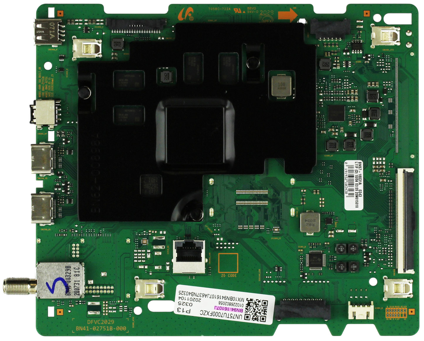 BN94-16107J Samsung Main Board, BN97-170288, BN41-02751B, UN75TU7000FXZA, 75TU700DFXZA, 75TU7000FXZC