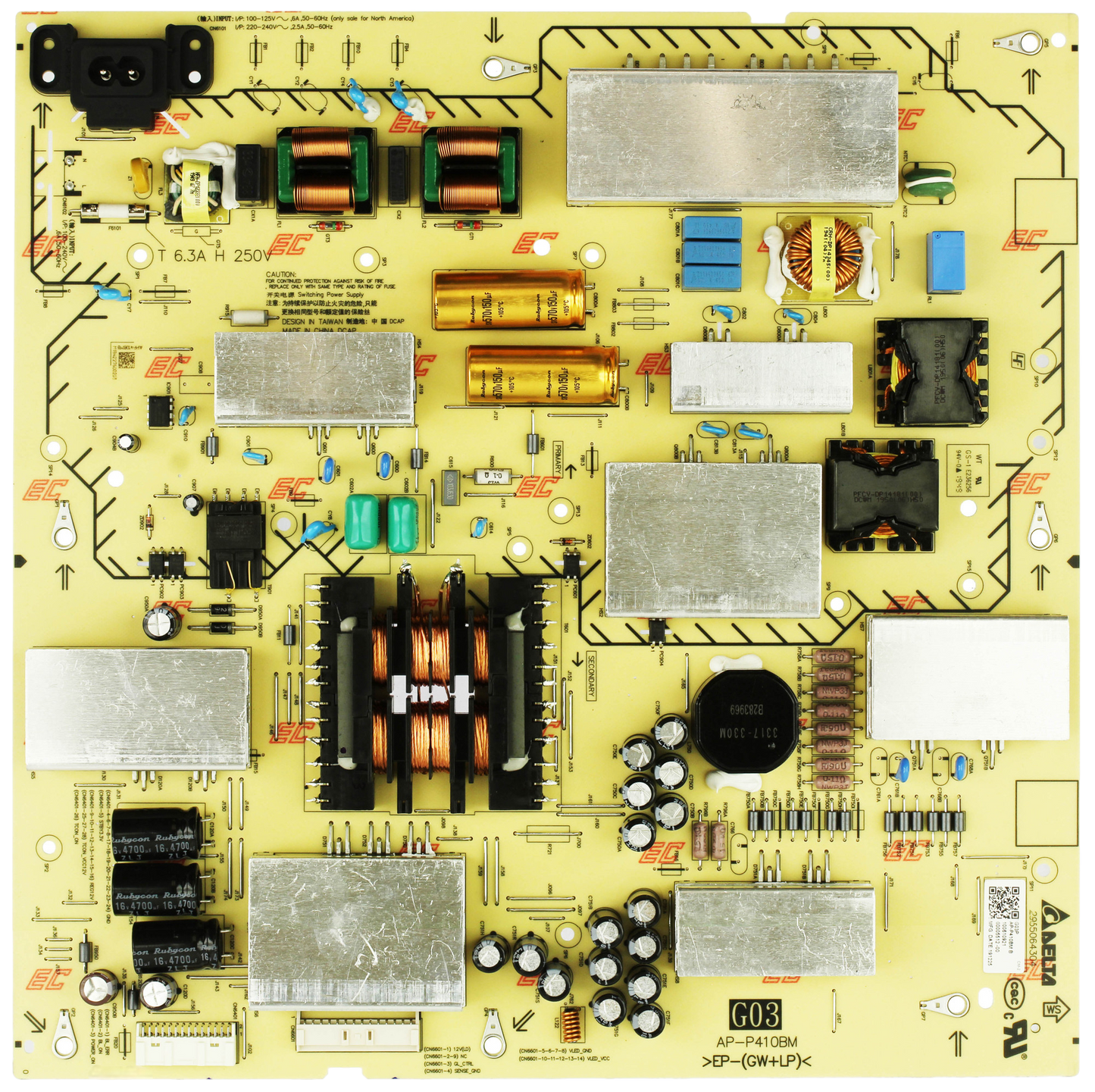 1-006-109-22 Sony Power Supply, 100610922, 2955064304, AP-P410BM, XBR-85X900H, KD-85X91J, KD-85X91CJ, XBR-75X950H