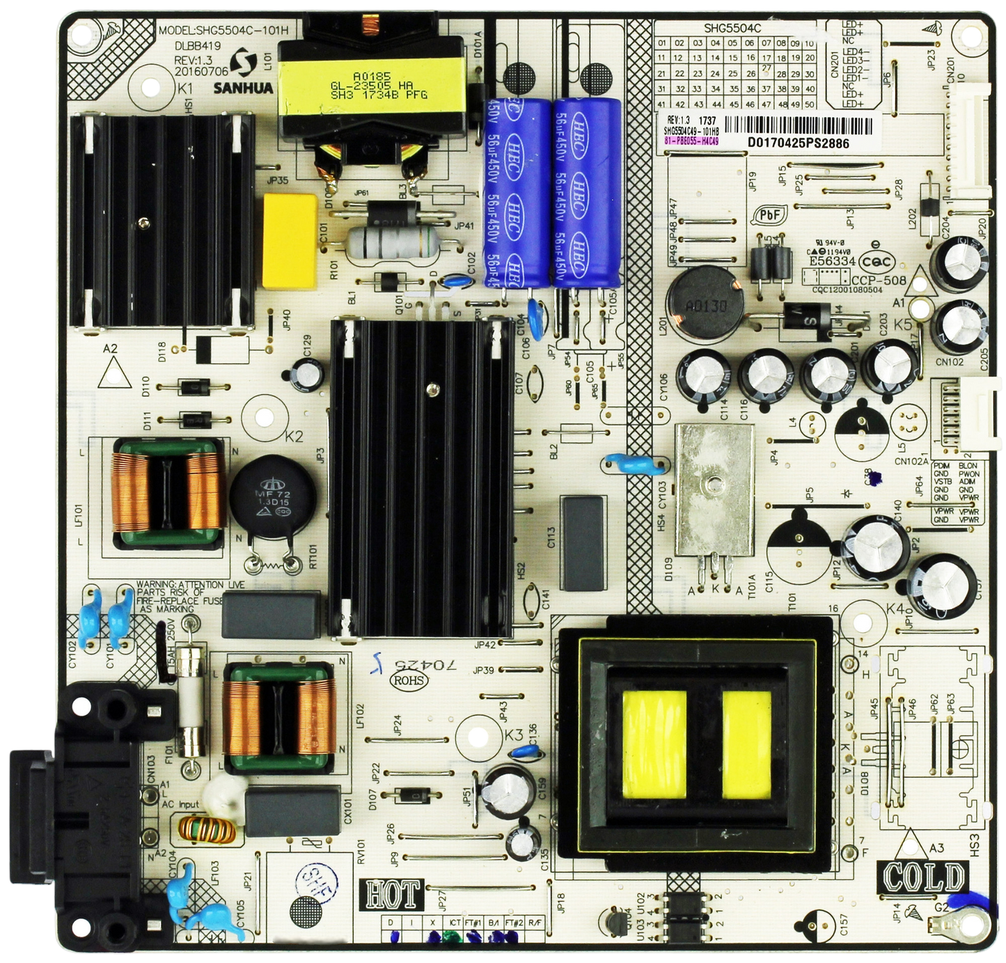 81-PBE055-H4C49 Hitachi Power Supply, SHG5504C49-101HB, CCP-508, SHG5504C, 60R70, 55R81