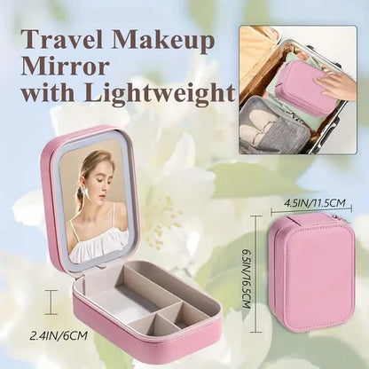 Travel Compact Touch Screen Tabletop Cosmetic Makeup Mirror with LED and 1200mAh