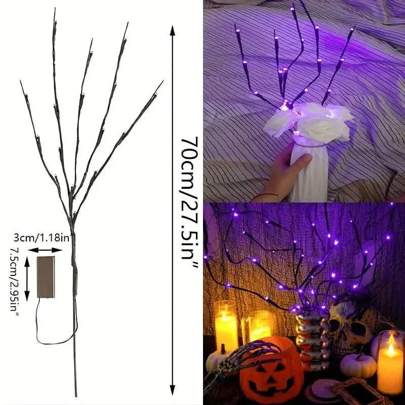 Tree Lamp Decoration Lights, 20 LED Purple Willow Branch Light