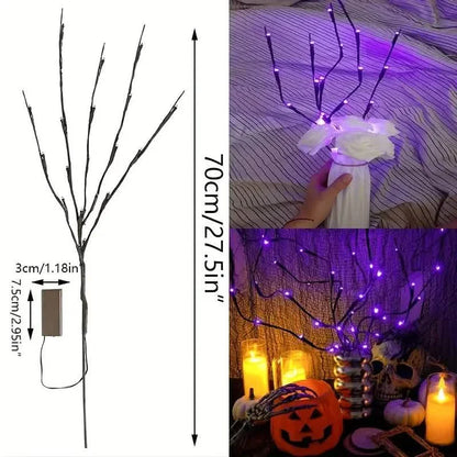Tree Lamp Decoration Lights, 20 LED Purple Willow Branch Light