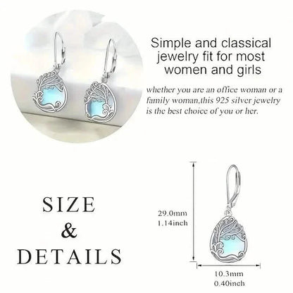 Tree of Life Design S925 Sterling Silver Dangle Earrings