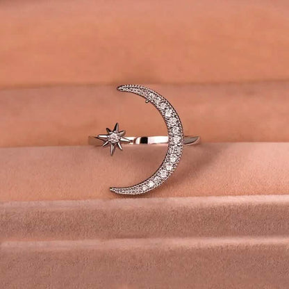 Trendy Cuff Ring Moon and Sun Design