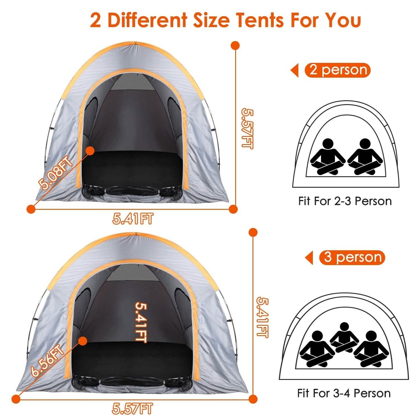 Truck Bed Tent Waterproof Windproof Pickup Truck Tent with Carry Bag