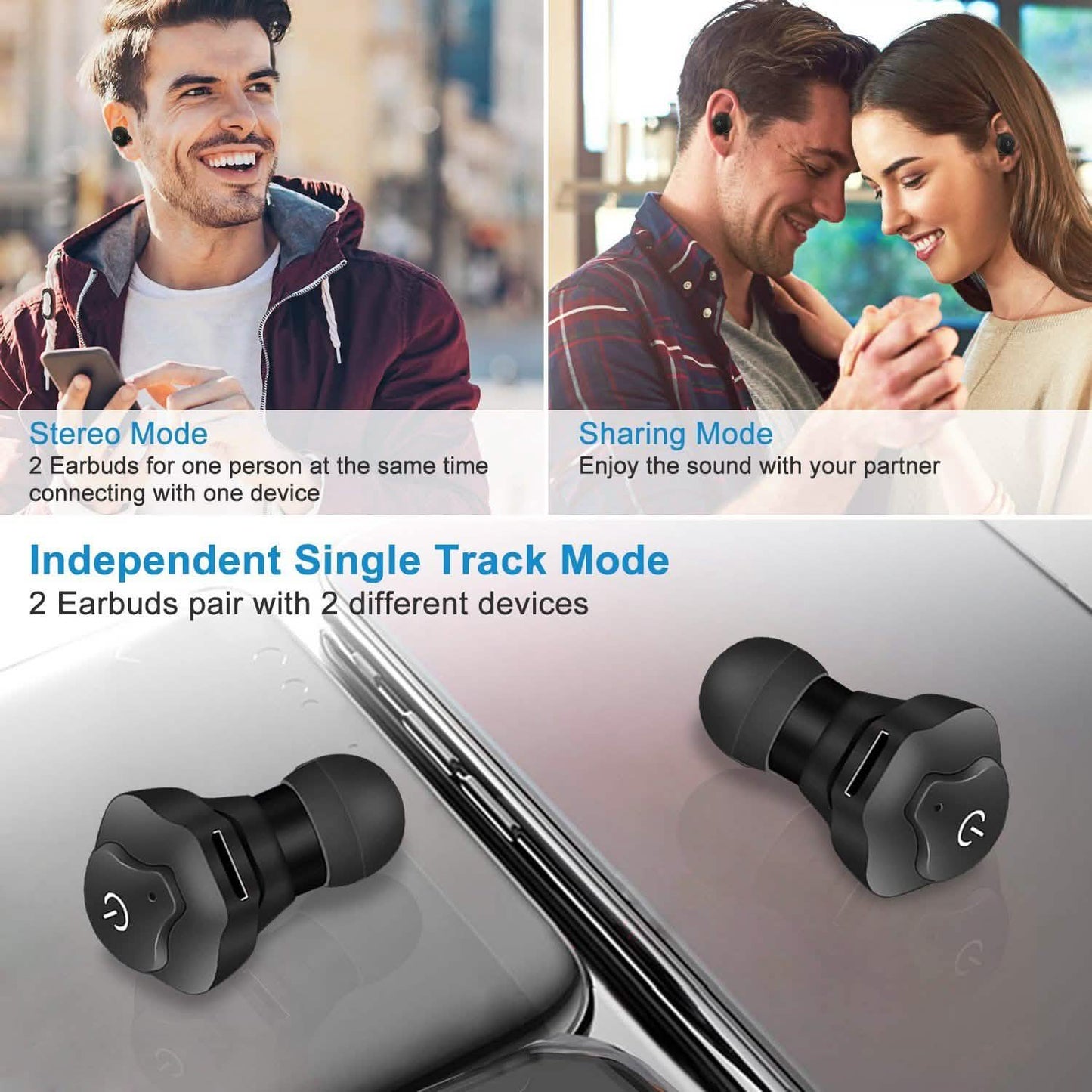 True Wireless Earbuds CSR v4.2 In-Ear Stereo Headsets