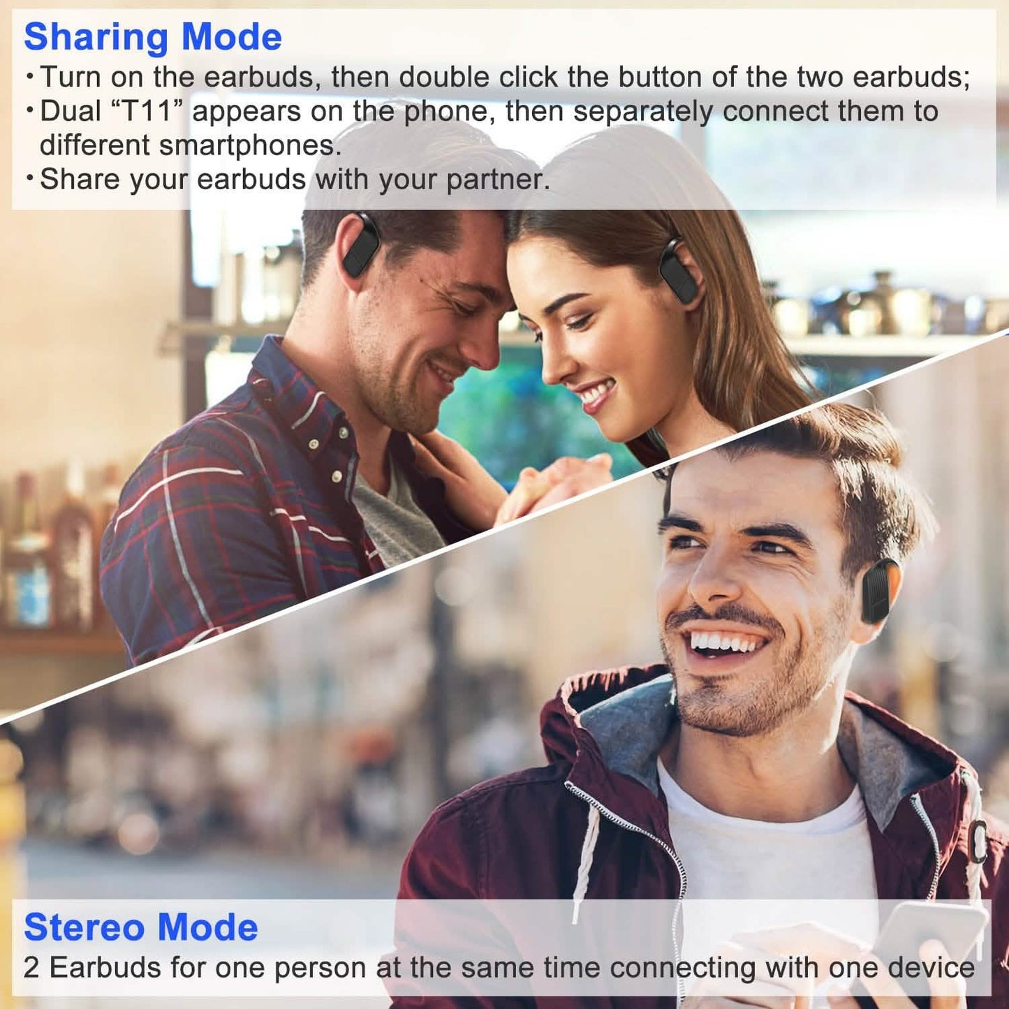 True Wireless Earbuds v5.0 TWS Stereo Earphones Headset